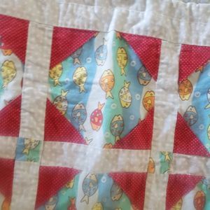 Homemade Baby Quilt Needs small repair 33"x33"